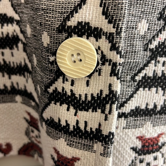 BEDFORD FAIR LIFESTYLES WINTER SCENE EVERGREEN SNOWMAN JACKET SIZE LARGE - Picture 8 of 9